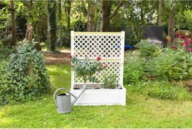KHW Pflanzkasten mit Spalier 100x43cm weiß