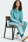 adidas Essentials 3-Streifen French Terry Quarter-Zip Hoodie powder teal/white (Damen) Vorschaubild