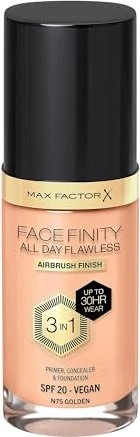 Max Factor Facefinity All Day Flawless Foundation N75 Golden LSF20, 30ml