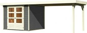 Karibu Askola 3.5 Gartenhaus inkl. Anbau 2.8m terragrau