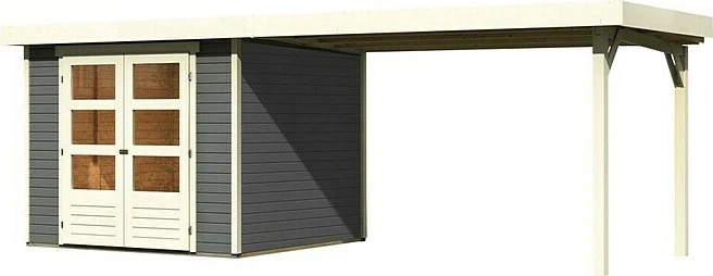 Karibu Askola 3.5 Gartenhaus inkl. Anbau 2.8m terragrau