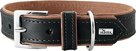 Hunter Porto Hundehalsband, Leder, nachhaltig, 30 (XS), schwarz