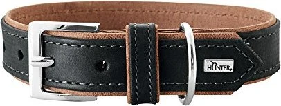 Hunter Porto Hundehalsband, Leder, nachhaltig, 30 (XS), schwarz