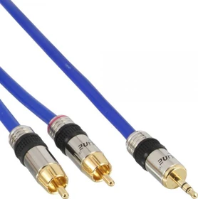 InLine 3.5mm Klinke/Cinch Audio Kabel 0.5m blau (89929P)