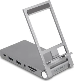 DeLOCK Tablet und Notebook Dockingstation 4K mit integrierter Halterung, USB-C 3.0 [Buchse] (88199)
