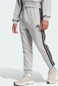 adidas Essentials 3-Streifen French Terry Trainingshose lang medium grey heather/black (Herren)