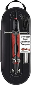 rOtring Compact Schnellverstellzirkel, silber/schwarz, Klarsichtetui