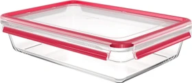 Emsa Clip&Close Glas rechteckig Aufbewahrungsbehälter 3l rot