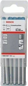 Bosch Professional CYL-9 MultiConstruction Mehrzweckbohrer, 7x60x100mm, 10 Stück
