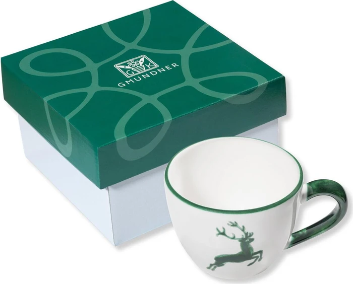 Gmundner Keramik Grüner Hirsch Teetasse Maxima im Karton 400ml