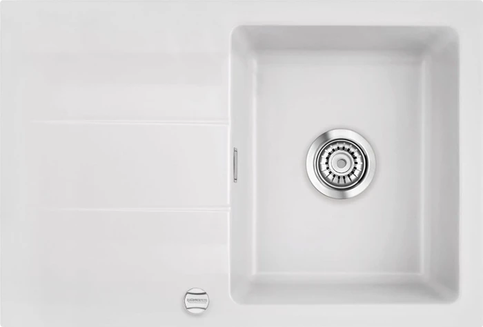 systemceram Genea 75 Einbau Becken reversibel mit Ablauffernbedienung satin