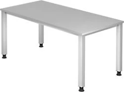 Hammerbacher Ergonomic Plus Q-Serie VQS16/5 Schreibtisch 160x80cm grau/silber