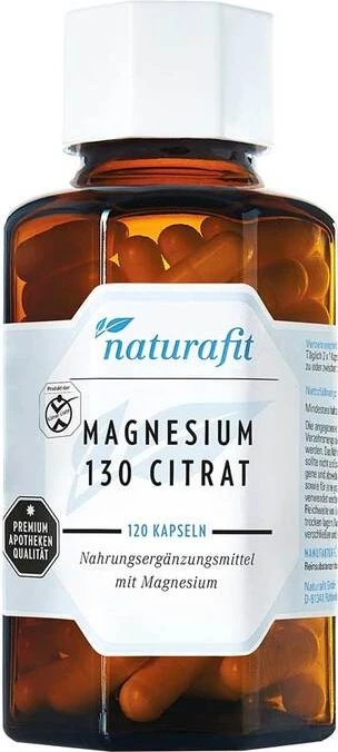 naturafit Magnesium 130 Citrat Kapseln, 120 Stück