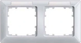 Siemens DELTA line Rahmen 2-Fach, 151x80mm, aluminiummetallic
