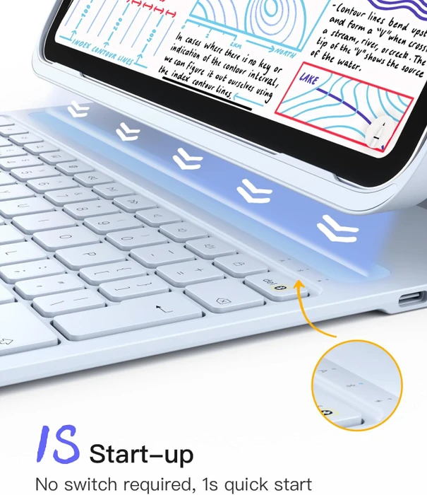 Inateck Superleicht Tastatur Hülle für iPad Air 6 11"/iPad Air 5/iPad 10/iPad Pro 11", UK