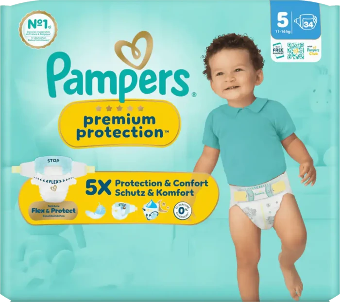 Pampers Premium Protection Gr.5 Einwegwindel, 11-16kg, 34 Stück