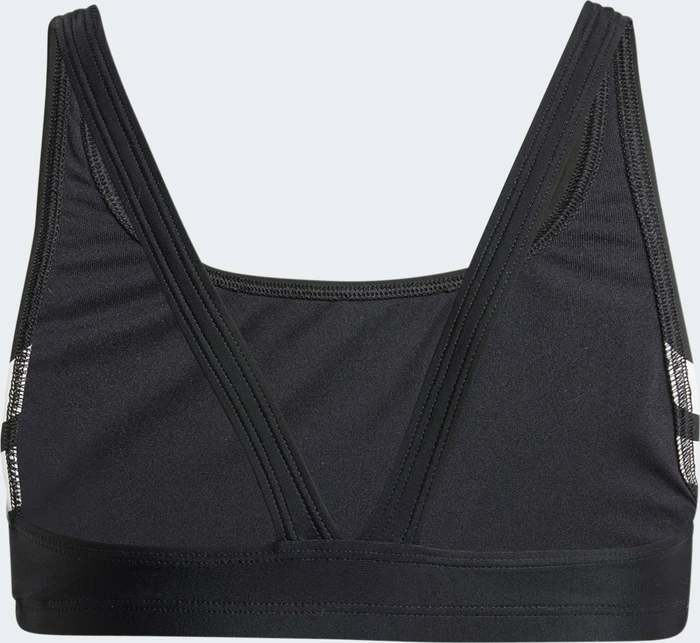 adidas 3-Sreifen V-Back Bikini-Set schwarz/weiß (Junior)