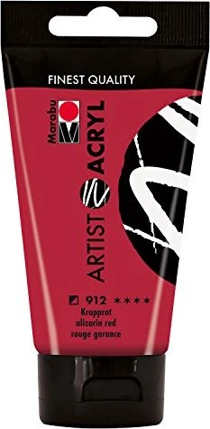 Marabu Artist Acryl Acrylfarbe, krapprot, 75ml
