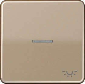 Jung Serie CD Wippe Metall mit Symbol "Licht" und Lichtleiter, gold-bronze