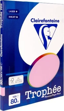 Clairefontaine Trophée Universalpapier matt rosa, A4, 80g/m², 100 Blatt