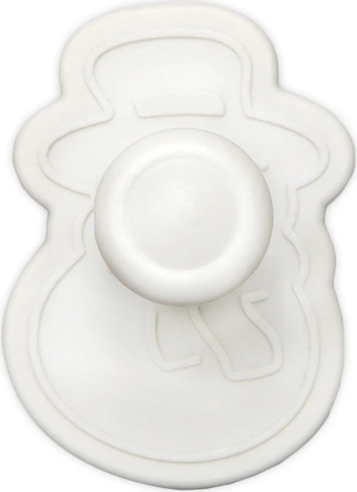 Städter Präge-Ausstecher mit Auswerfer Schneemann 4.5cm weiß