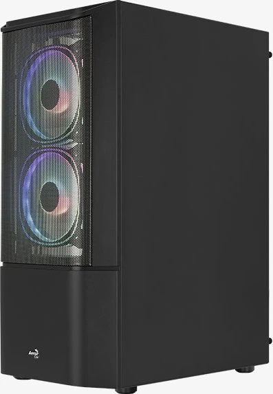 AeroCool Quantum Mesh [V2], schwarz, Lüfter LED Fixed RGB, Glasfenster