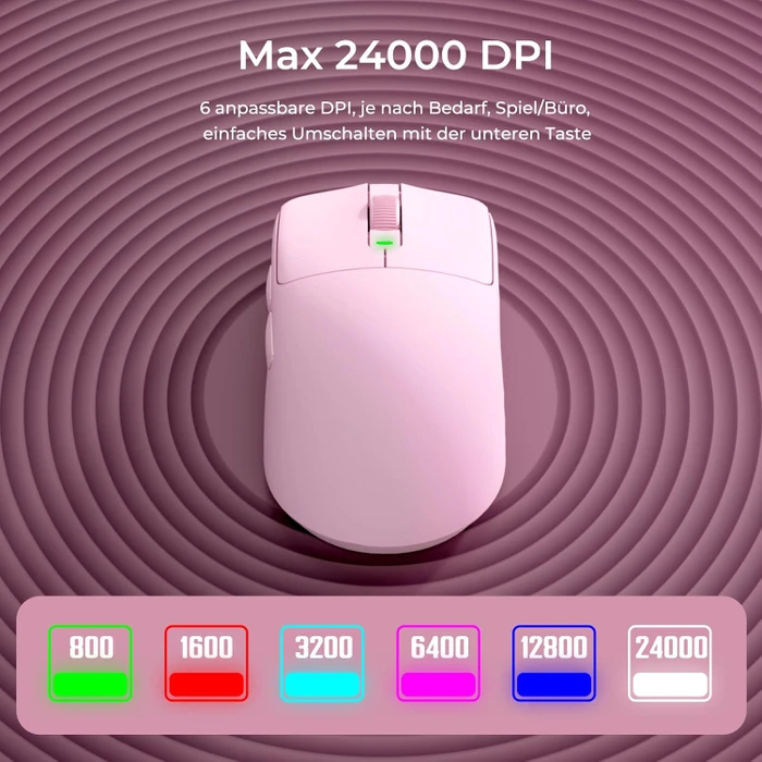 RK Royal Kludge M30 Wireless Gaming Mouse, rosa, USB/Bluetooth
