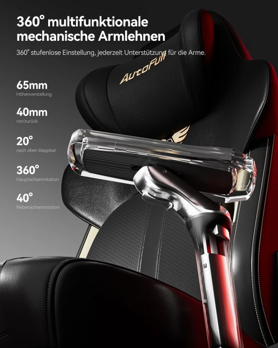 AutoFull M6 Ultra 2.0 Gamingstuhl mit Massagefunktion, schwarz