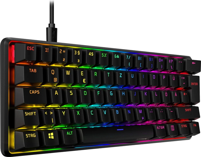 HP HyperX Alloy Origins 60, LEDs RGB, HyperX RED, USB, DE