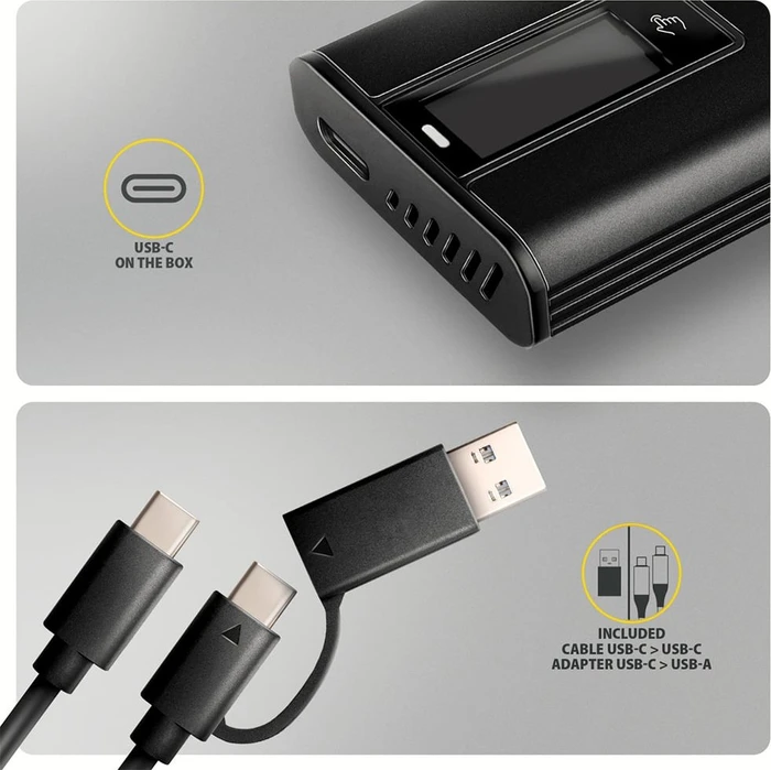 Axagon M.2 Festplattengehäuse, M.2 PCIe, Display Box, USB-C 3.1