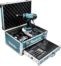 Makita HP457DWEX4 G-Serie Akku-Schlagbohrschrauber inkl. Koffer + 2 Akkus 1.3Ah + Zubehör