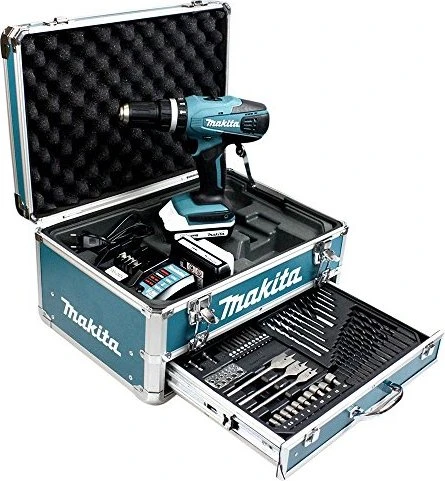 Makita HP457DWEX4 G-Serie Akku-Schlagbohrschrauber inkl. Koffer + 2 Akkus 1.3Ah + Zubehör