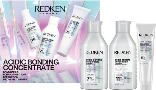 Redken Acidic Bonding Concentrate Shampoo 300ml + Conditioner 300ml + Leave-In 150ml Geschenkset