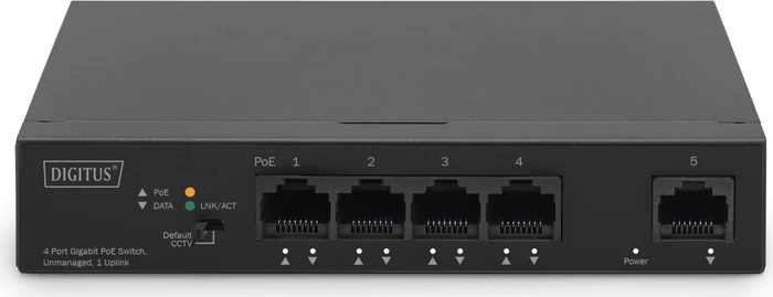 Digitus DN-953 Desktop Gigabit Switch, 5x RJ-45, 60W PoE+
