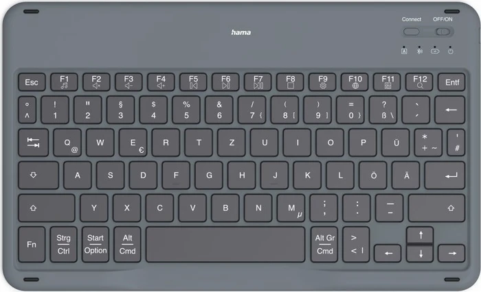 Hama Travel 500 Tablet-Tastatur, schwarz, mit Schutzhülle für 7"-11" Tablets, Bluetooth, DE