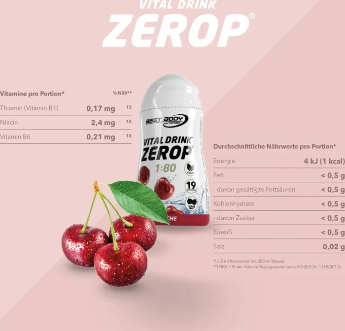 Best Body Nutrition Vital Drink Zerop Kirsche 48ml