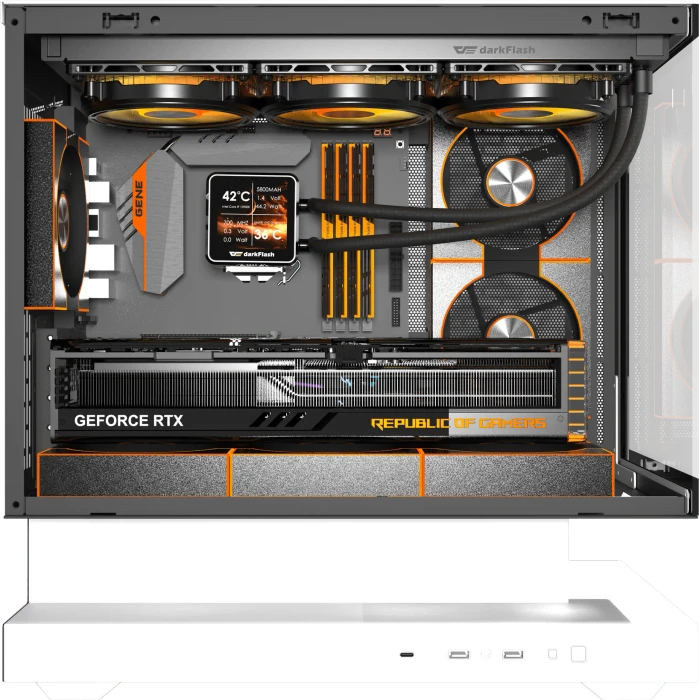 DarkFlash Floatron F1 White, Glasfenster