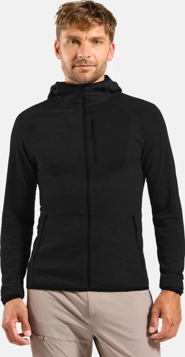 Odlo Ascent Mid Layer Hooded Funktionsjacke schwarz (Herren)