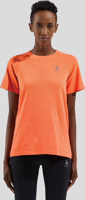 Odlo Essentials Seamless Funktionsshirt kurzarm living coral melange (Damen)