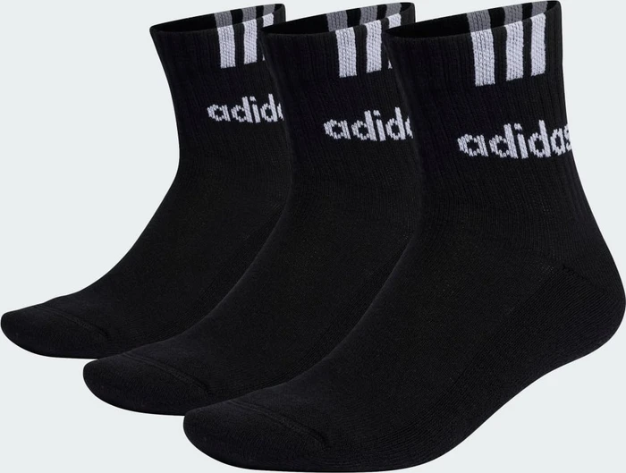 adidas 3-Streifen Linear Half-Crew Cushioned Socken black/white, 3 Paare