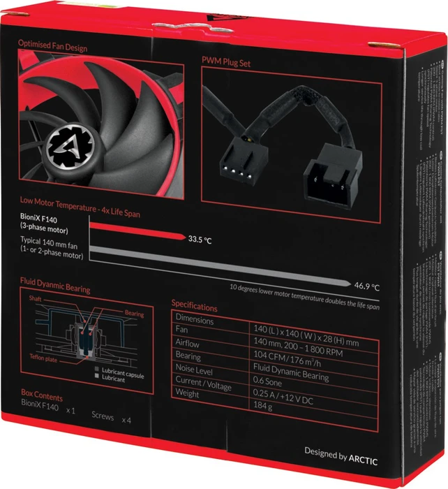 ARCTIC BioniX F140 PWM PST rot, 140mm