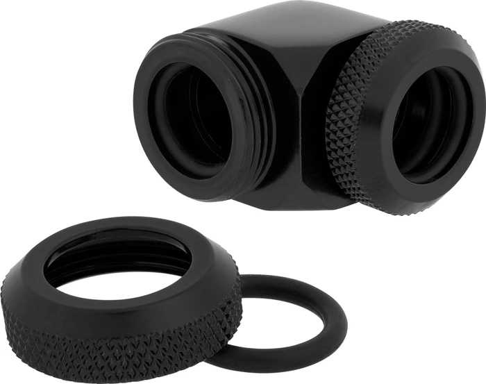 Corsair Hydro X Series XF Hardline, OD Fitting 90° 12mm, schwarz, 2er-Pack
