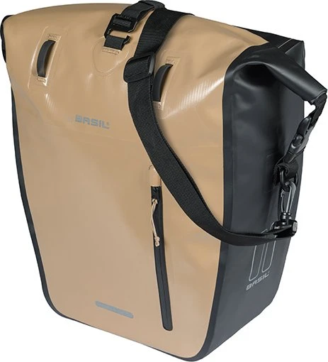 Basil Rivo L Tarpaulin MIK Hooks Gepäcktasche sand/black