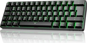 Dierya DK61SE, 60%, schwarz, LEDs grün, BLUE Switches, USB, DE