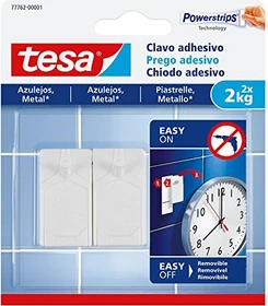 tesa Powerstrips Klebenagel Fliese/Metall weiß, 2 Stück