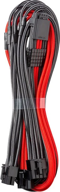 CableMod C-Series Pro ModMesh 12VHPWR for Corsair, 3x 8-Pin PCIe Stecker auf 16-Pin PCIe 5.0 12VHPWR Stecker, Adapterkabel, carbon/rot, 60cm