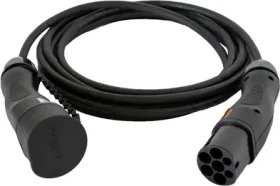 Walther Werke Ladeleitung Mode 3 Typ 2 und Typ 2 16A für 3-phasiges Laden, 11kW, 5m