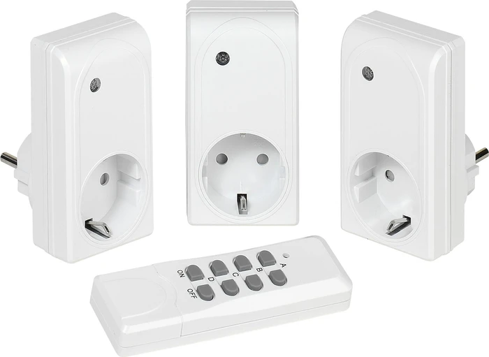 Vivanco Comfort Line Funksteckerset 1000W weiß, 3er Funksteckdosen-Set mit Fernbedienung