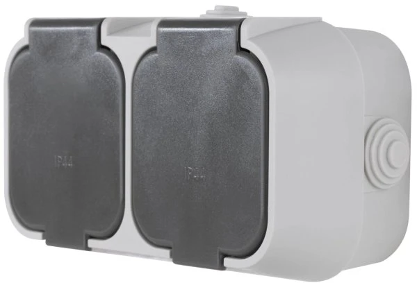 REV Ritter STANDARD AP Steckdose 2-fach, grau