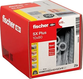 fischer SX Plus 10x80 Spreizdübel, 10x80mm, 25 Stück